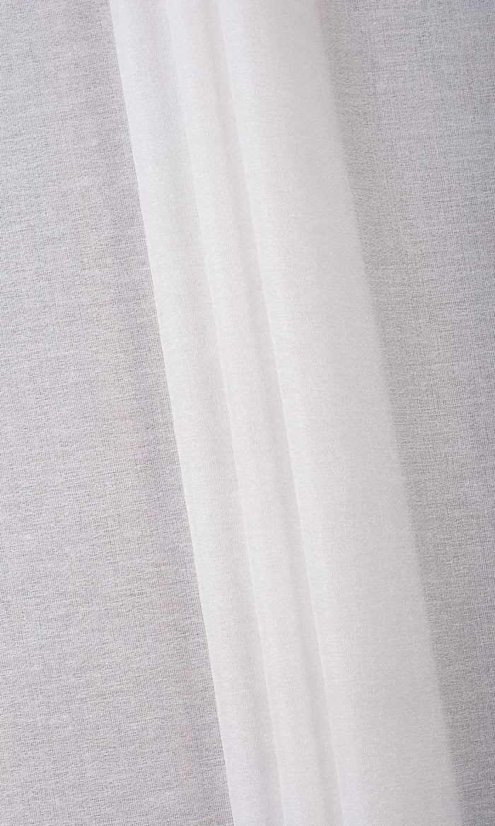 Plain Semi-Sheer Fabric Material By the Metre (Pearl White)