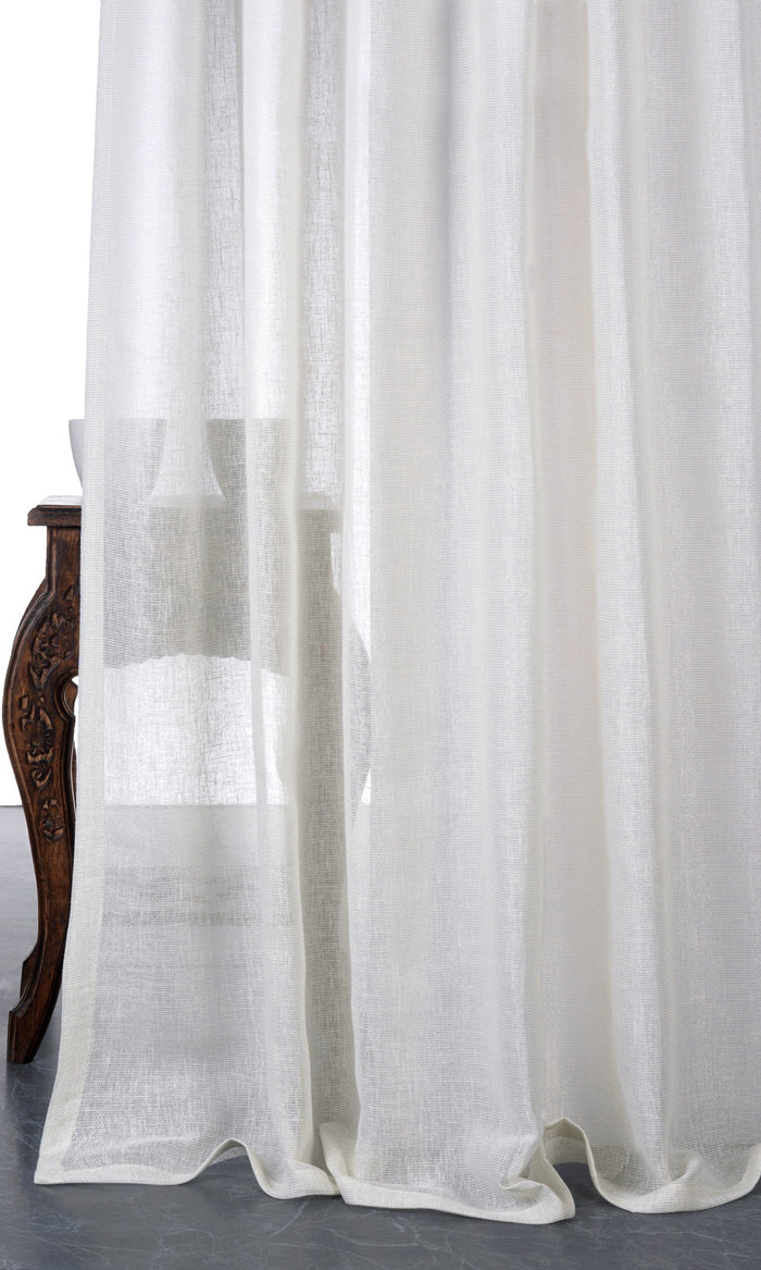 Sheer Window Treatments Fabric By the Metre (Creamy White)