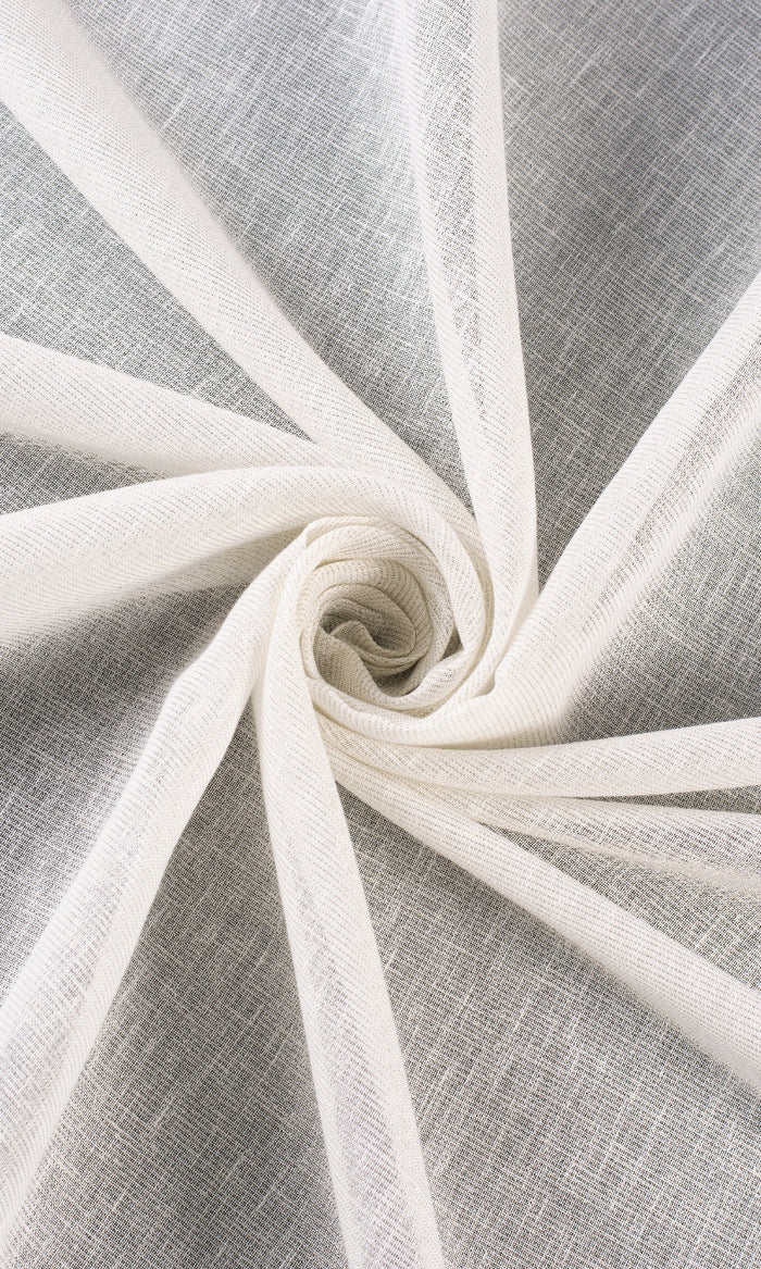 Sheer Home Textile Fabric Material By the Metre (Creamy White)