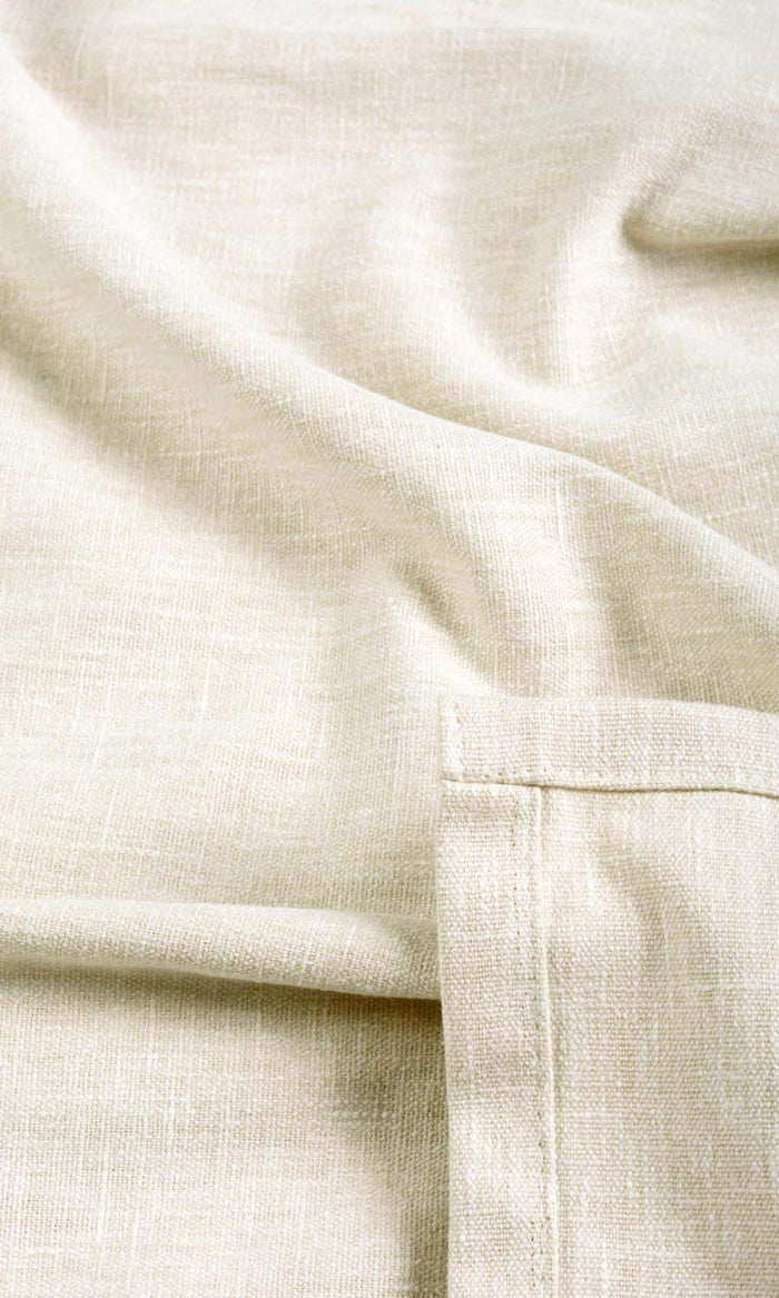 Poly-Cotton Any Size Style Curtains (Warm Ivory/ Pale Beige)