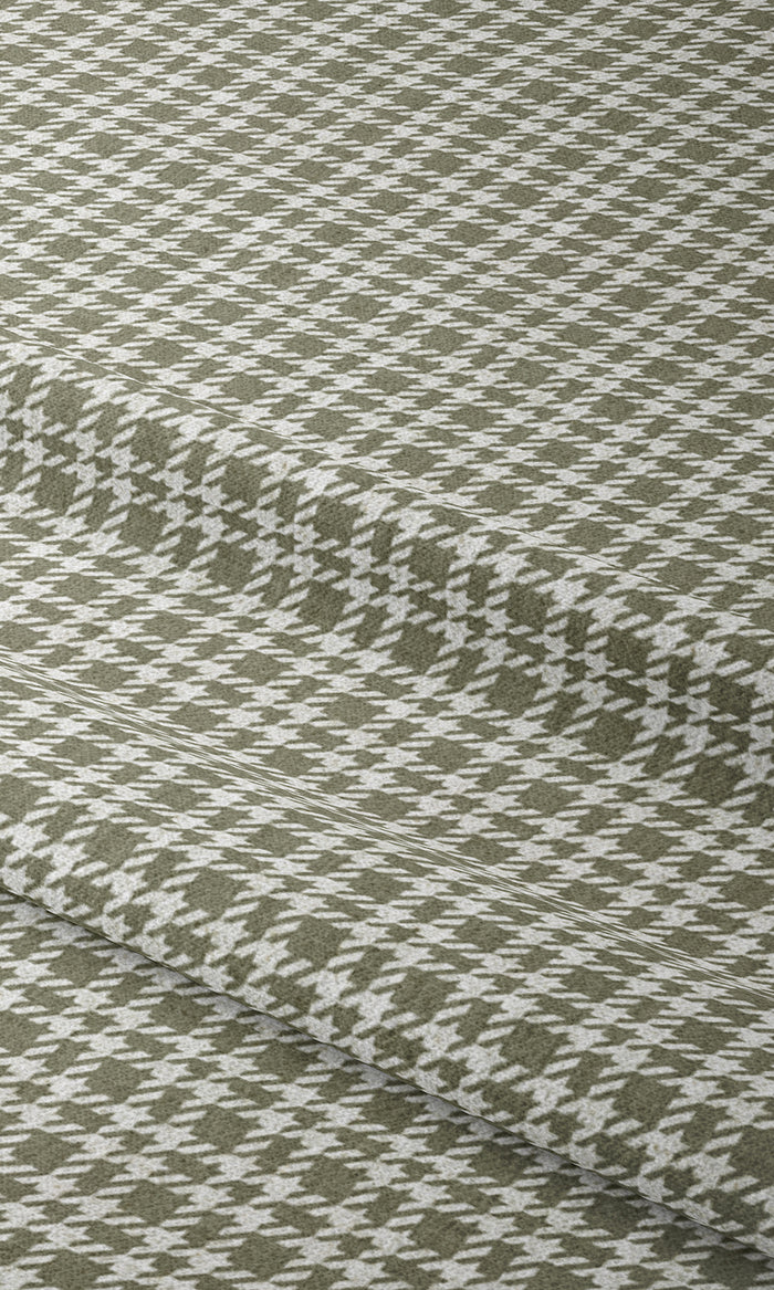Checkered Drapery for Living, Bedroom, Kitchen, Bathroom (Olive Green/ White)