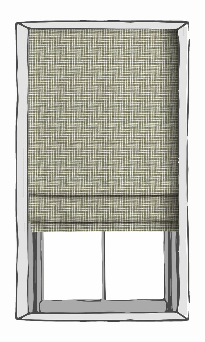 Checkered Drapery (Olive Green/ White) Extra Long Short Wide