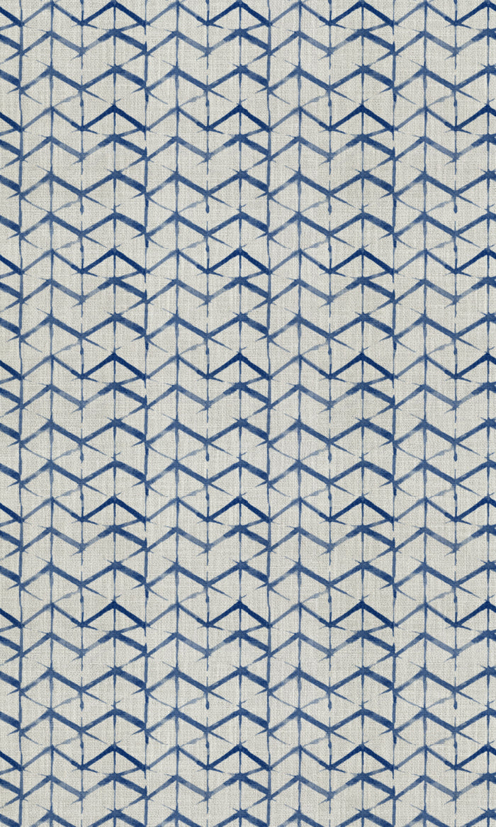 Geo Print Curtains (Eggshell White/ Blue) Extra Long Short Wide