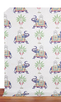 Cotton Printed Home Décor Fabric By the Metre (White/ Grey/ Purple)