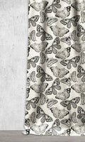 Nature Print Curtains (Black/ Milky White)