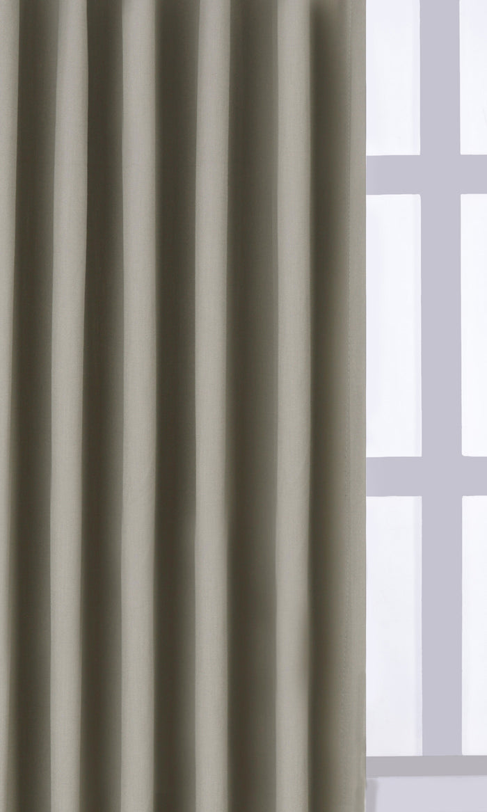 Poly-Cotton Any Size Style Curtains (Grey)