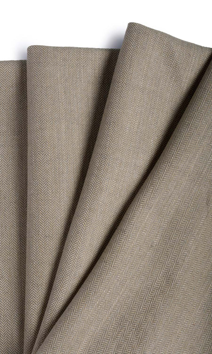 Herringbone Textured Window Treatments Fabric By the Metre (Mocha Brown)