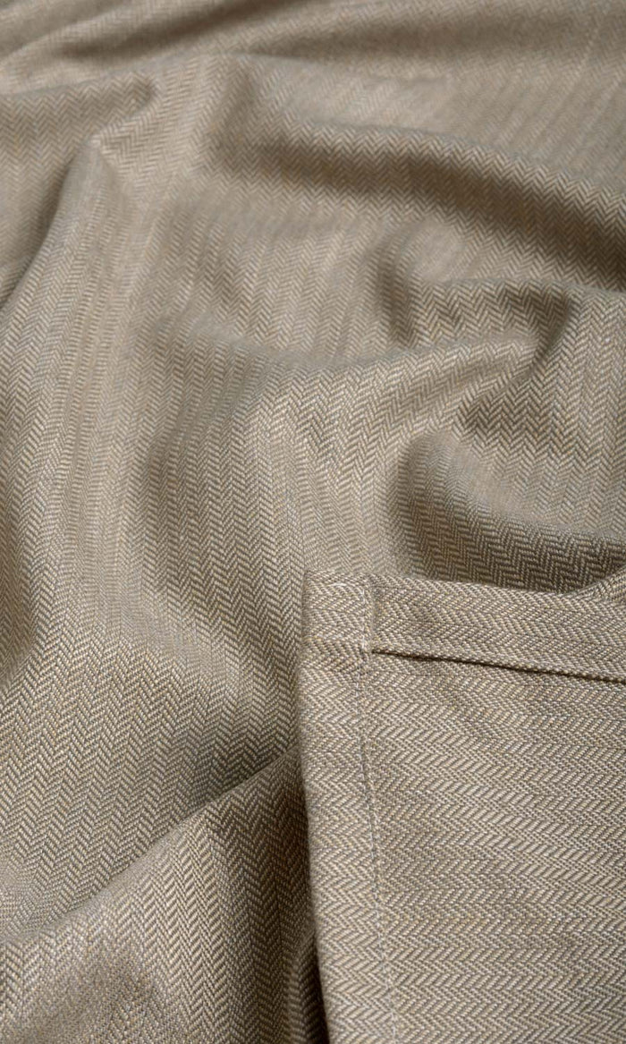 Herringbone Textured Fabric By the Metre for Curtains & Drapes (Mocha Brown)