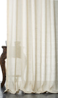Textured Sheer Home Décor Fabric By the Metre (Ivory-Beige)