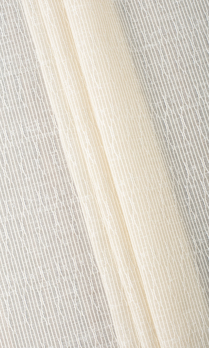 Textured Sheer Window Treatments Fabric By the Metre (Ivory-Beige)
