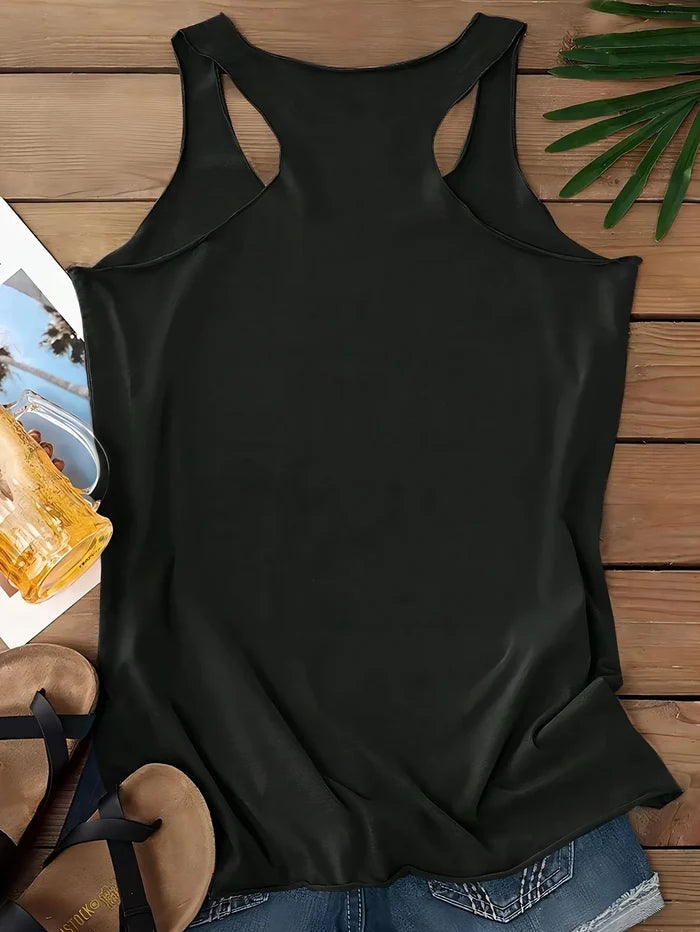 'NO.' Letter Print Sleeveless Tank Top