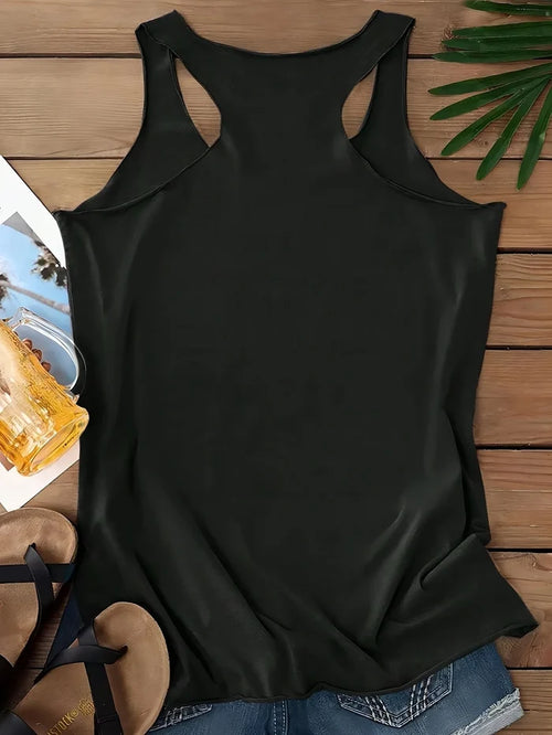 'NO.' Letter Print Sleeveless Tank Top