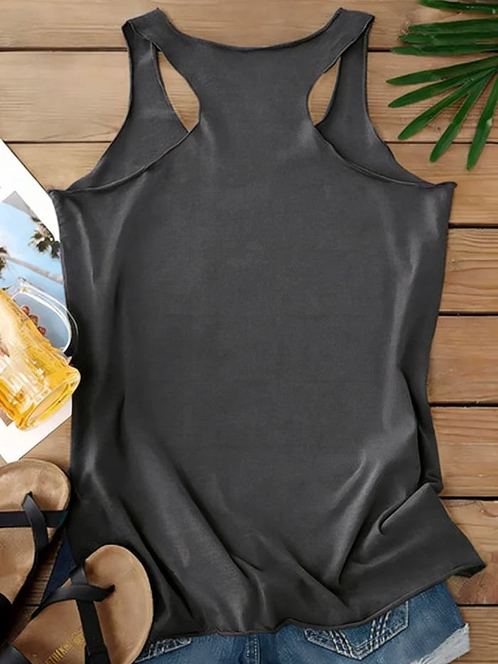 'NO.' Letter Print Sleeveless Tank Top