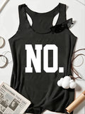 'NO.' Letter Print Sleeveless Tank Top