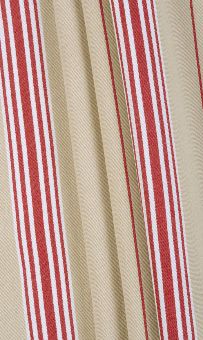 Cotton Pinch Pleat, Rod Pocket, Eyelet Curtains (Brown/ Beige/ Red)