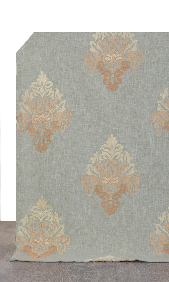 Damask Patterned  Drapes for Living, Bedroom, Kitchen, Bathroom (Gray/ Beige/ Brown)