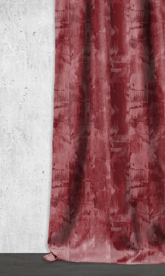 Dimout Striped Curtains for Living, Bedroom, Kitchen, Bathroom (Red)