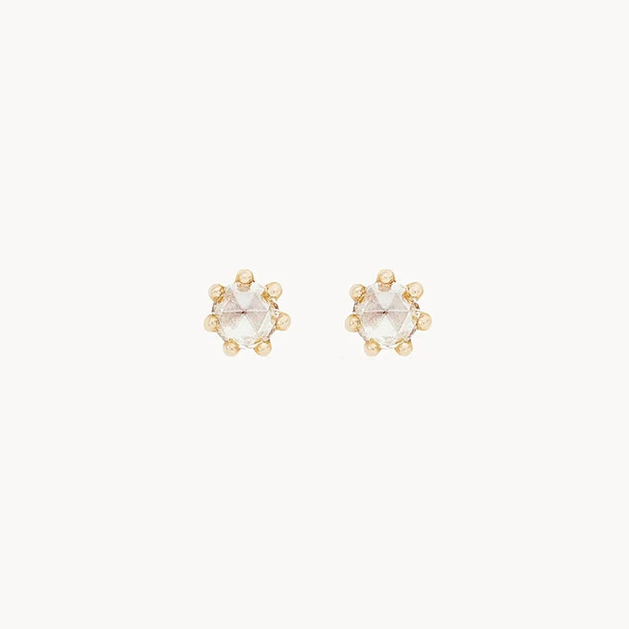 Nova Earring in 14k yellow gold with white diamond