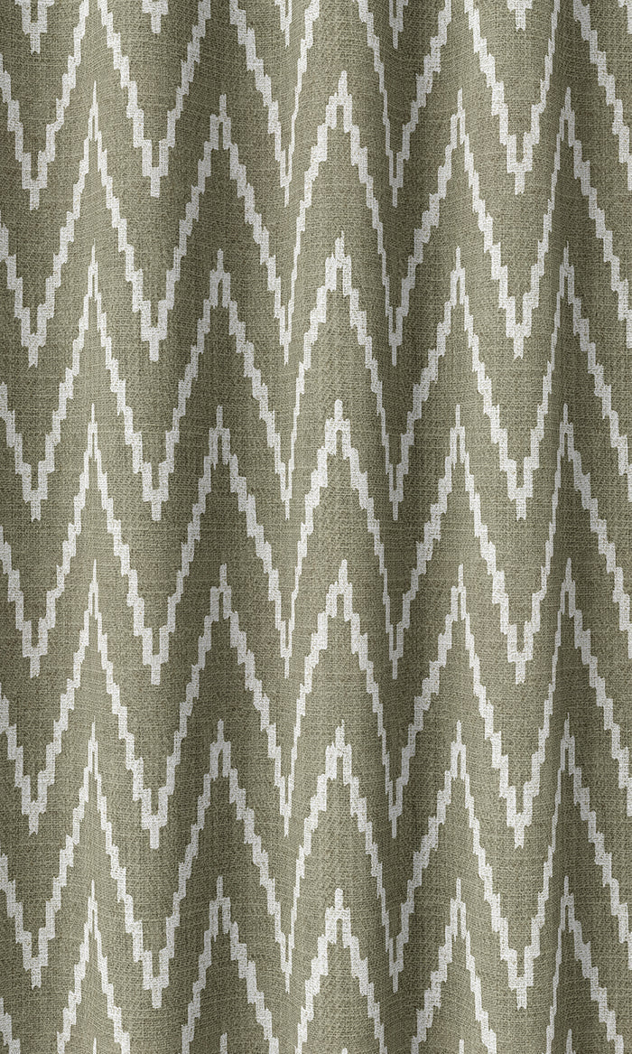 Chevron Print Home Décor Fabric By the Metre (Green/ White)