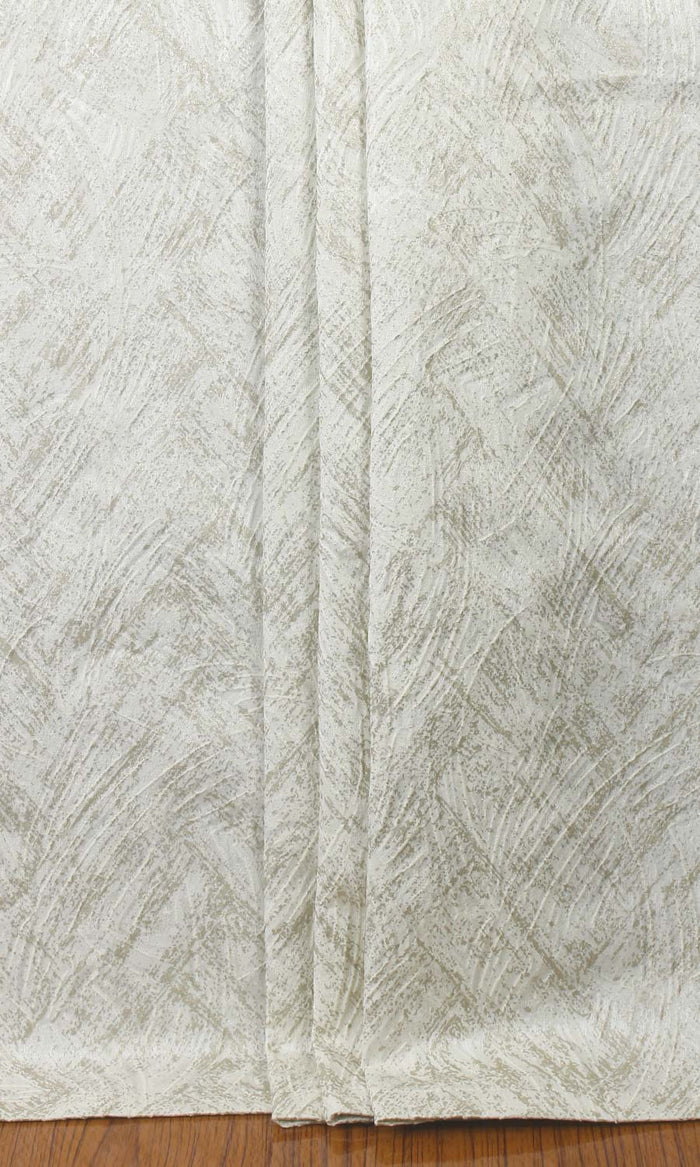 Patterned Poly-Cotton Home Textile Fabric Material By the Metre (Pale Beige/ Cream)
