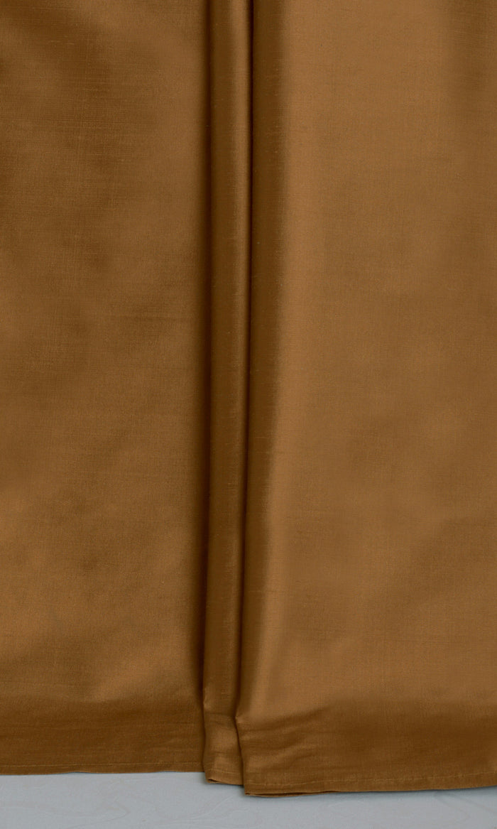 Shantung Silk Curtains / Drapes / Window Drapery Panels (Bronzy Orange)