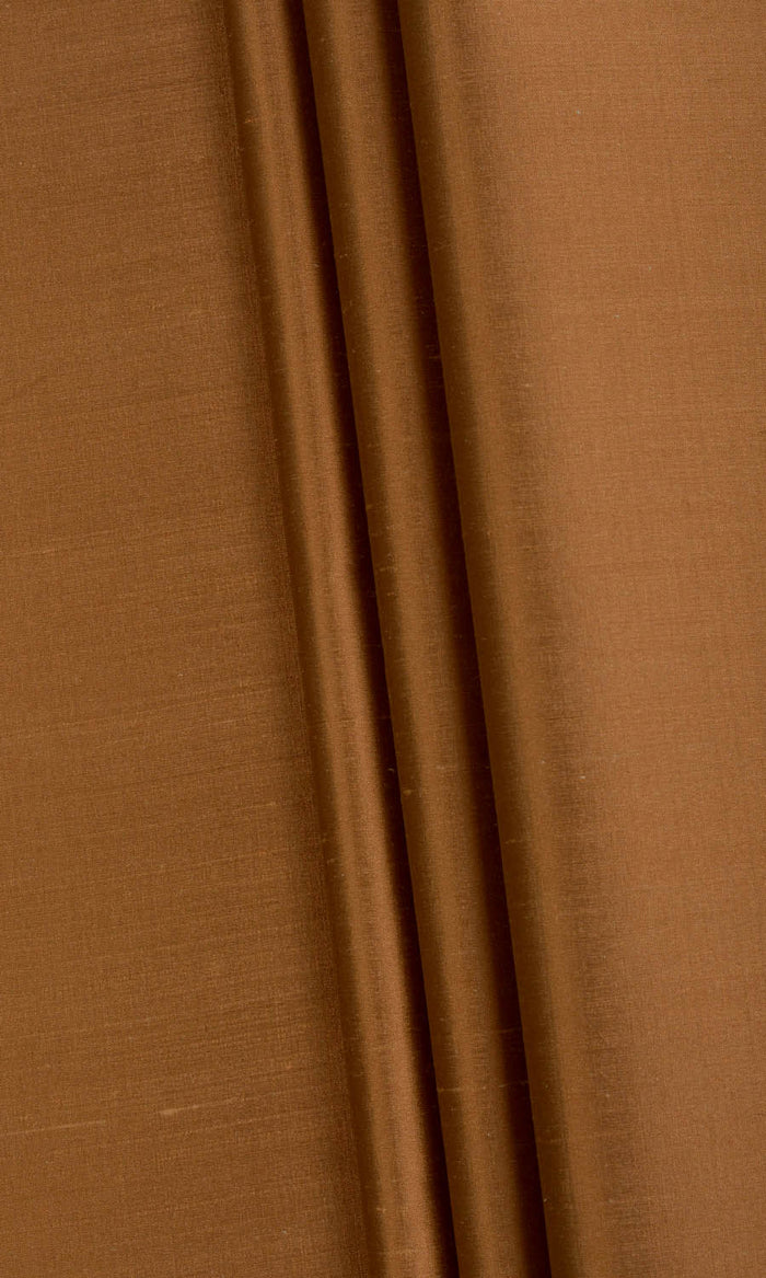 Shantung Silk Made-to-Measure Curtains (Bronzy Orange)