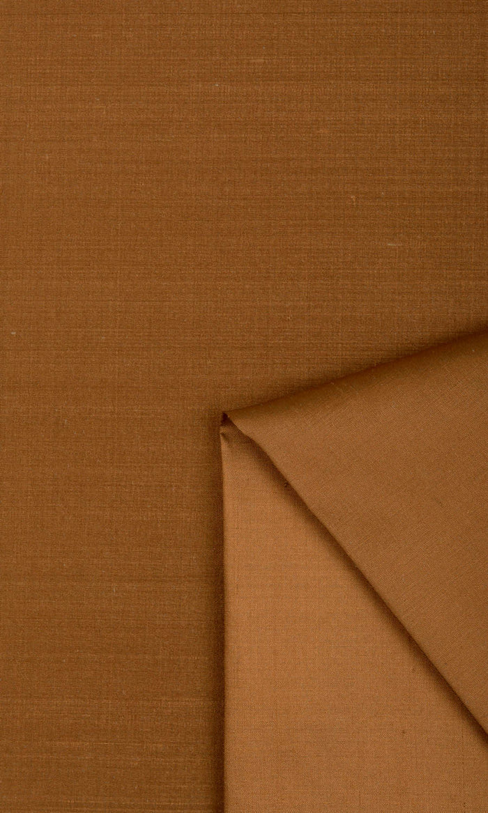 Shantung Silk Any Size Style Curtains (Bronzy Orange)