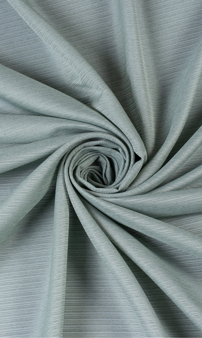 Striped Sheer Window Treatments Fabric By the Metre (Sea Green)