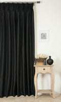 Faux Silk Curtains (Black/ Grey)