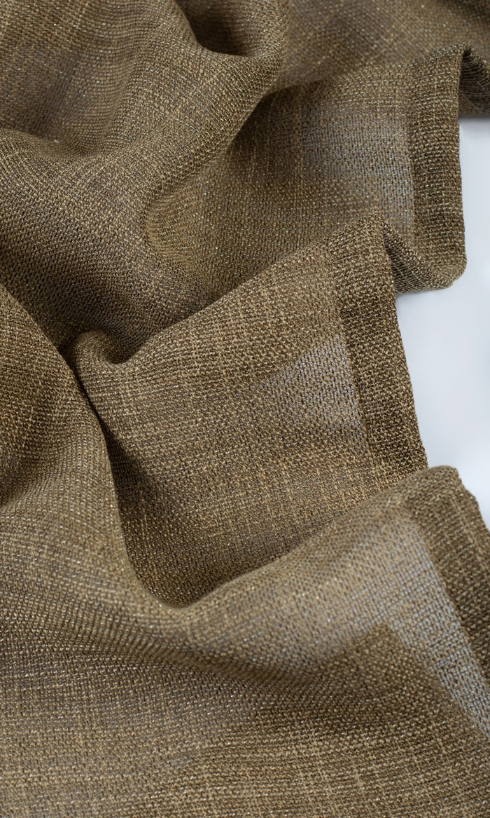 Textured Sheer Home Décor Fabric By the Metre (Cedar Brown)