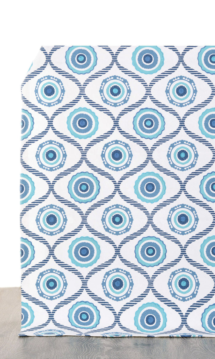 Printed Curtain Panels (Blue/ White)