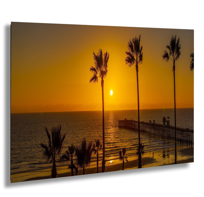 Oceanside Pier sunset, California beach views, iconic pier photo, sunset photography, Pacific Ocean view, Oceanside landmarks, Southern California pier, coastal photography, pier reflections, beach culture, golden hour shot, Pacific sunset, Oceanside