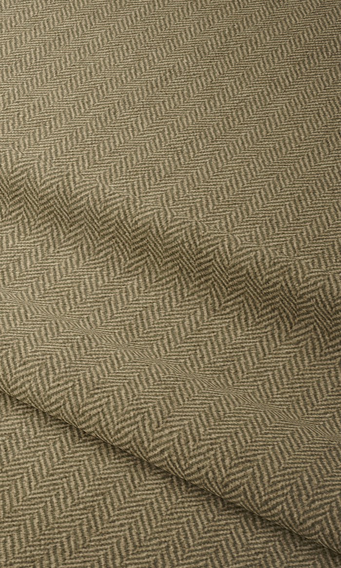 Herringbone Textured Pinch Pleat, Rod Pocket, Eyelet Curtains (Olive Green)