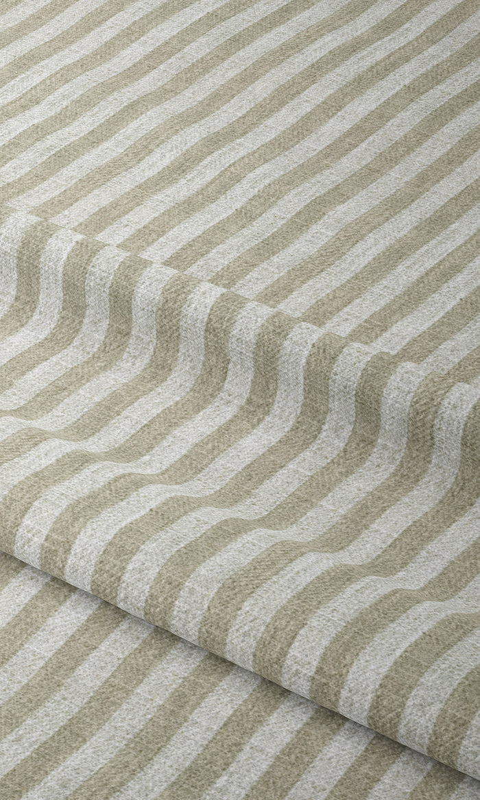 Striped Window Treatments Fabric By the Metre (Beige/ White)