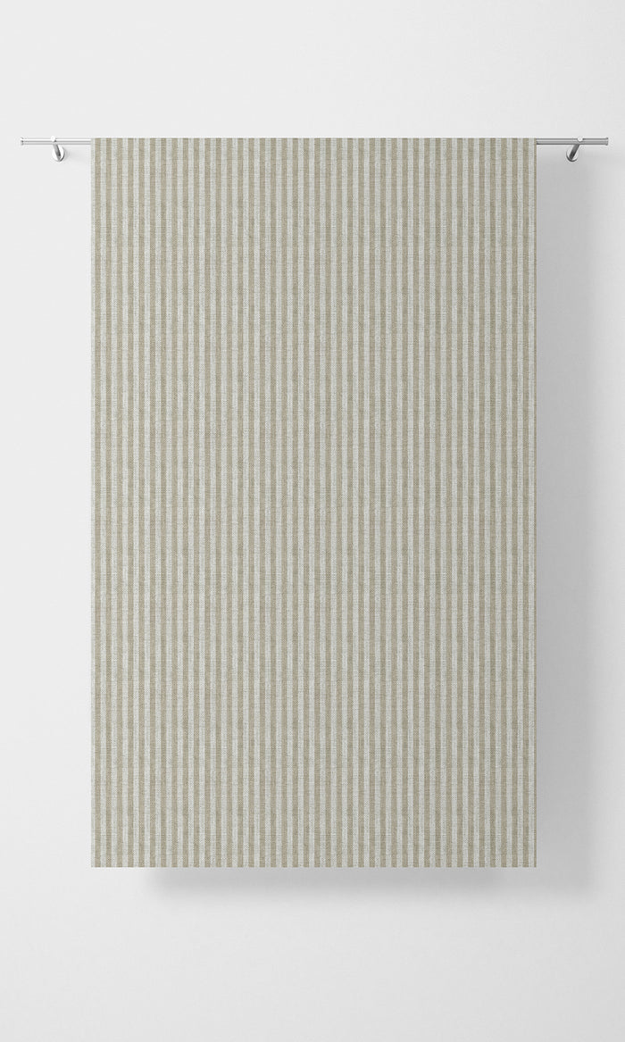 Striped Pinch Pleat, Rod Pocket, Eyelet Curtains (Beige/ White)