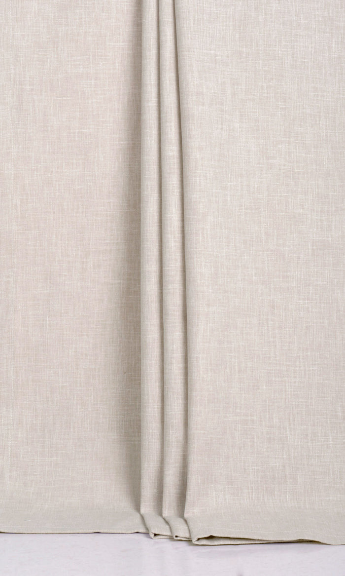 Poly-Cotton Blend Pinch Pleat, Rod Pocket, Eyelet Curtains (Pale Grey-Beige)