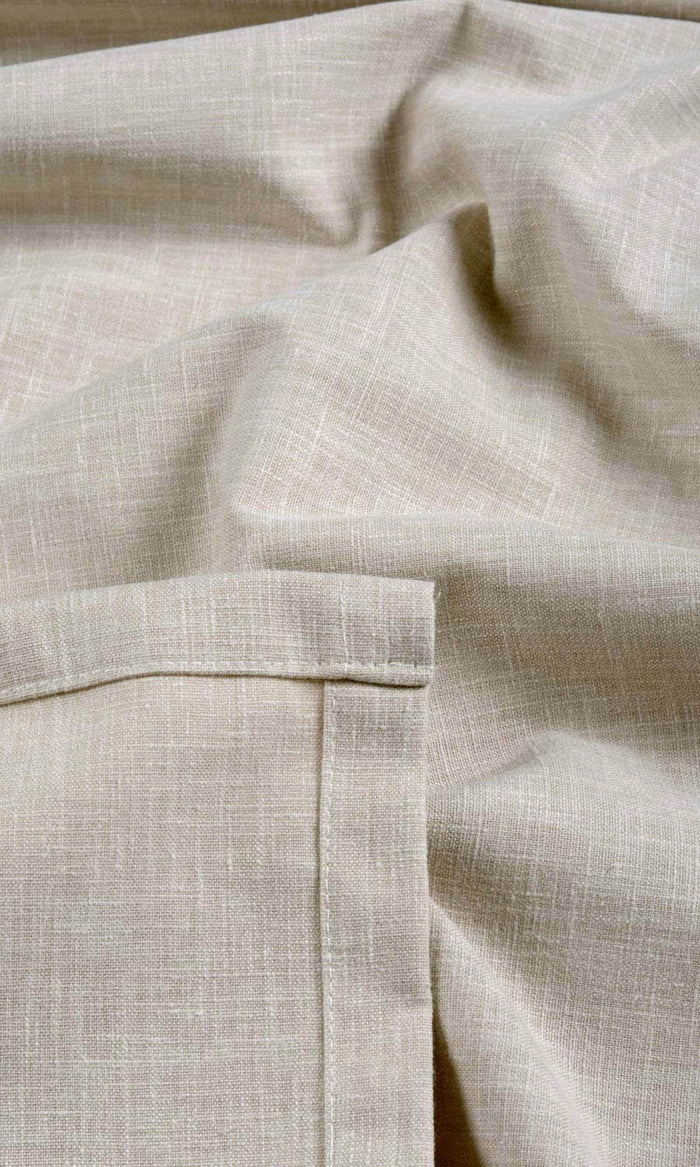 Poly-Cotton Blend Curtains (Pale Grey-Beige) Extra Long Short Wide