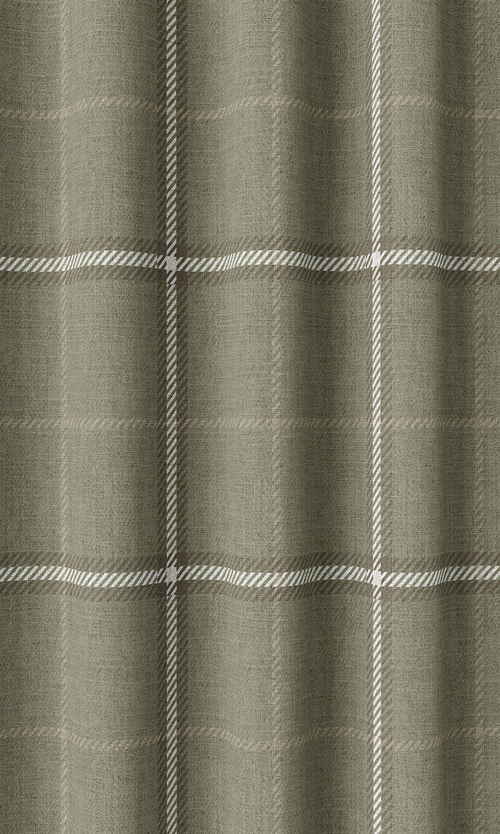 Check Patterned Home Décor Fabric By the Metre (Olive Green)