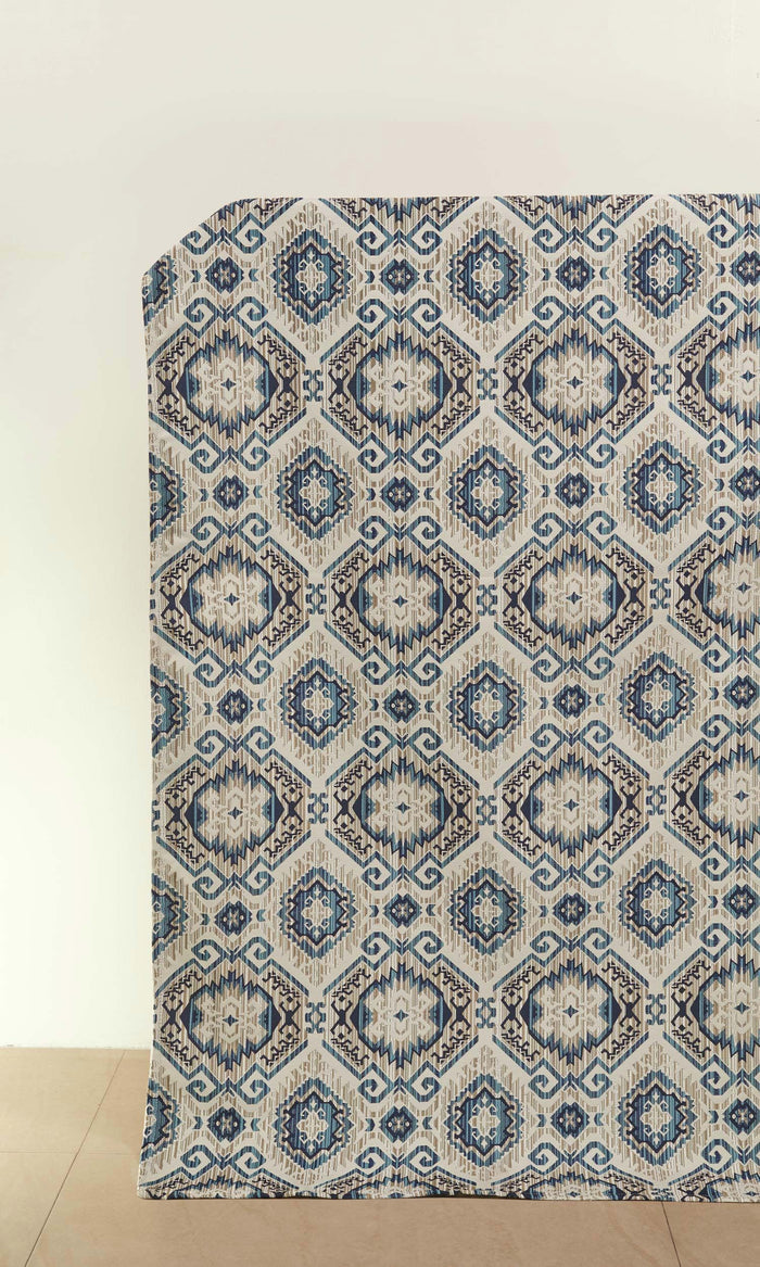Aztec-Print Home Décor Fabric By the Metre (Beige/ Blue)
