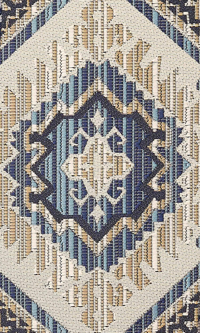 Aztec-Print Home Textile Fabric Material By the Metre (Beige/ Blue)