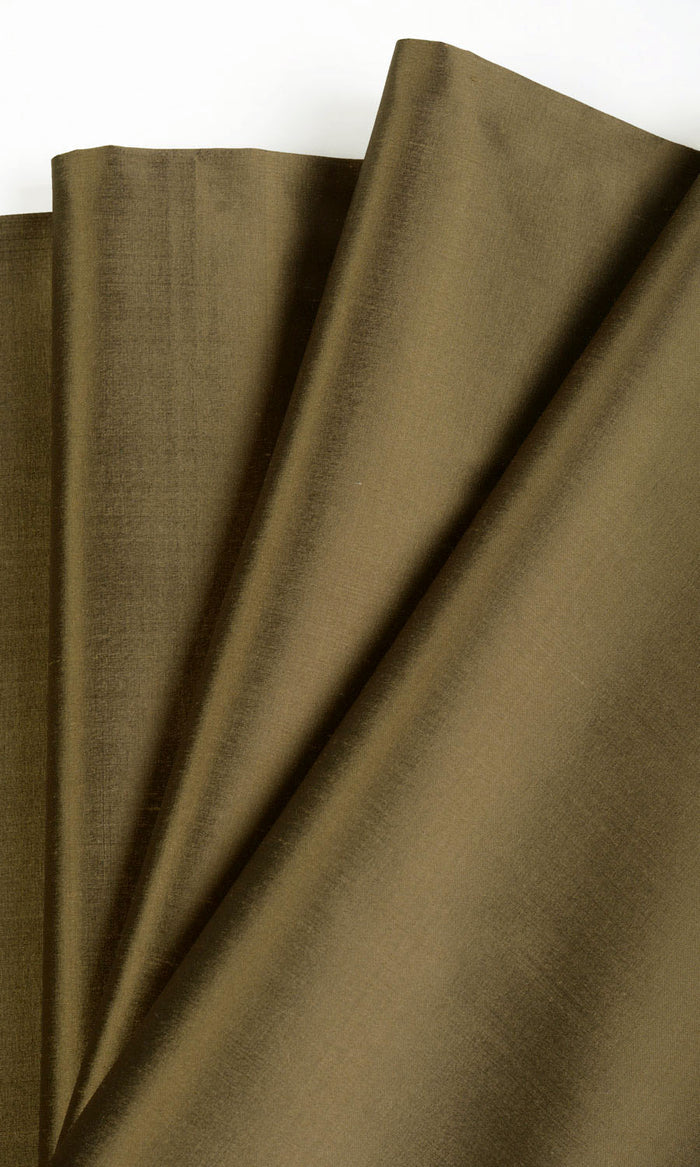 Shantung Silk Curtains (Dark Olive Green) Extra Long Short Wide