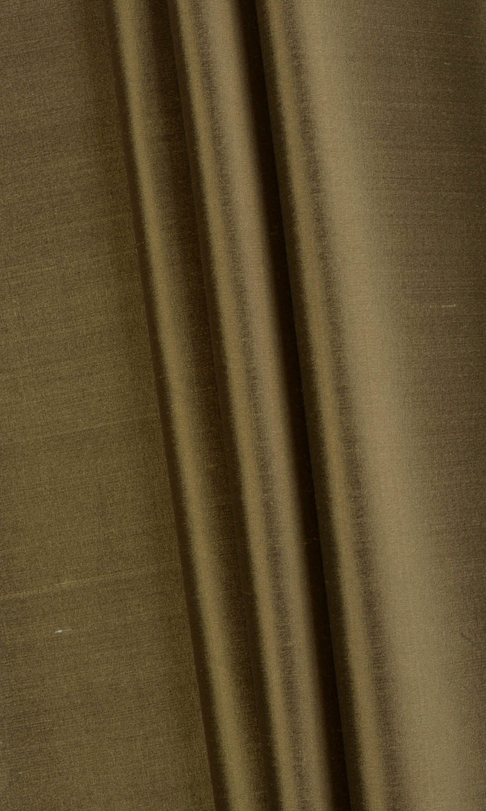 Shantung Silk Any Size Style Curtains (Dark Olive Green)