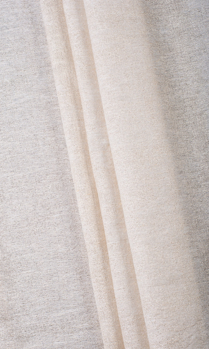 Textured Home Textile Fabric Material By the Metre (Ivory/ Golden)