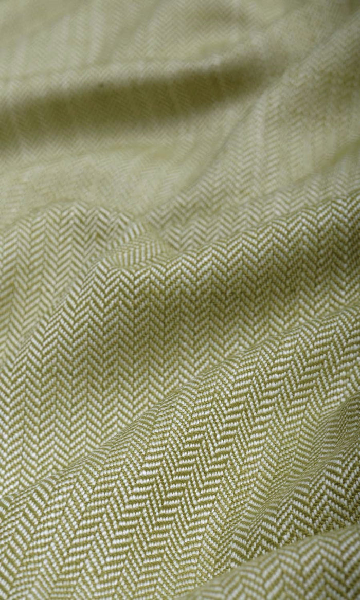 Herringbone Textured Curtains / Drapes / Window Drapery Panels (Olive Green)