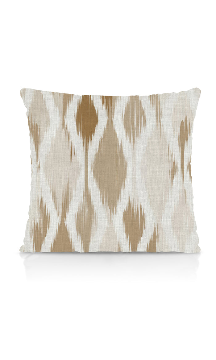Ikat-Style Pinch Pleat, Rod Pocket, Eyelet Curtains (Eggshell White/ Pale Brown)
