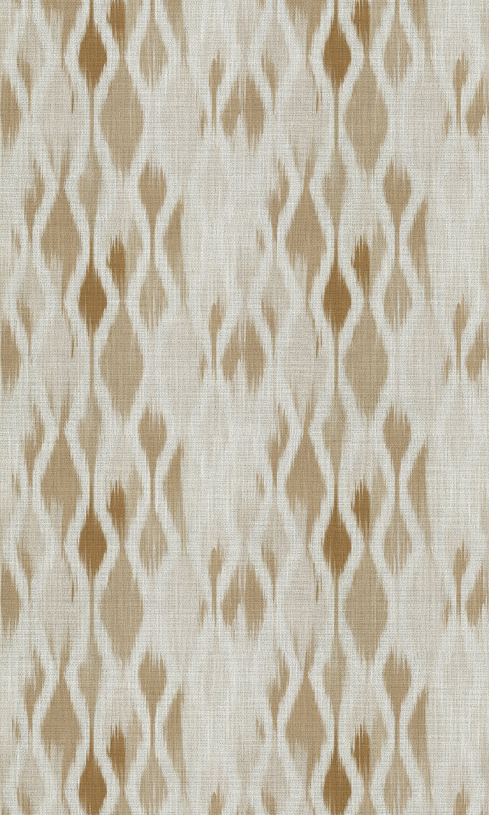 Ikat-Style Drapes (Eggshell White/ Pale Brown) Extra Long Short Wide