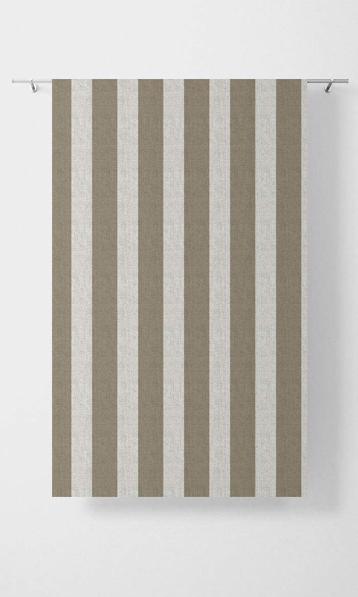 Modern Striped Window Treatments Fabric By the Metre (Brown/ White)