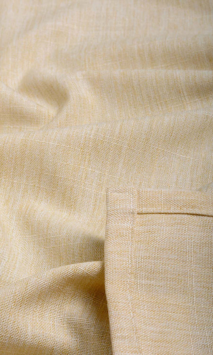 Plain Linen Texture Any Size Style Curtains (Yellow Beige)