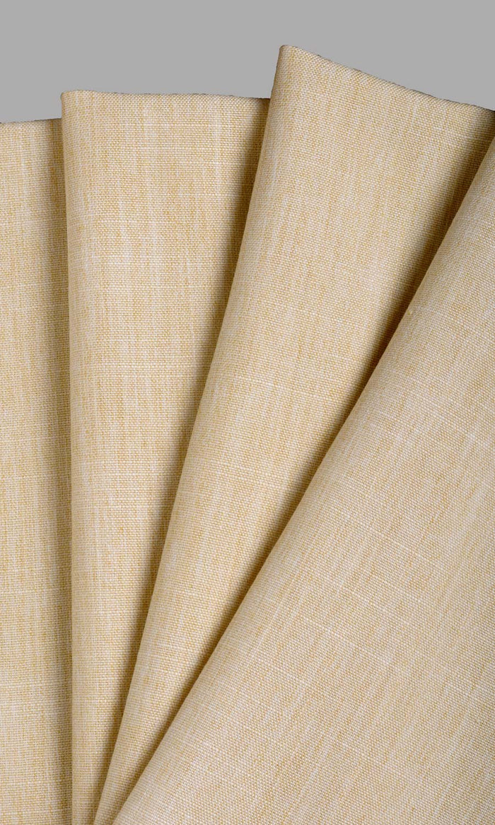 Plain Linen Texture Fabric Material By the Metre (Yellow Beige)