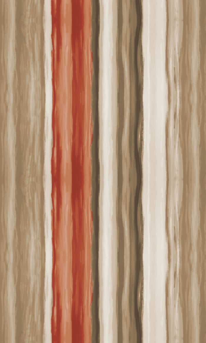 Room Darkening Striped Home Textile Fabric Material By the Metre (Red/ Brown)